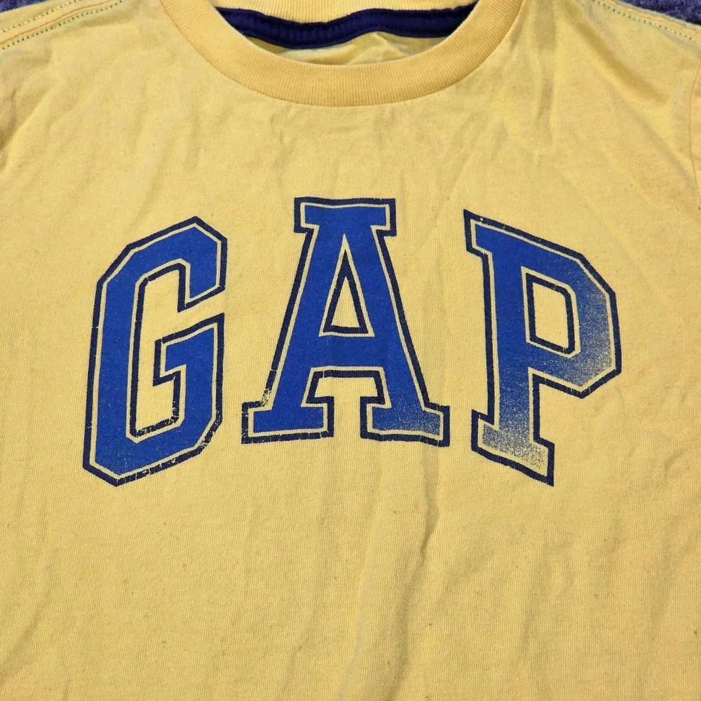Gap Kids‎ Graphic Logo T-Shirt Boy's Size Small Yellow Short Sleeve Cotton Blend
